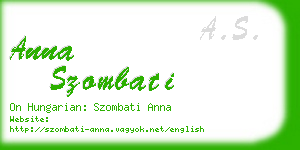 anna szombati business card